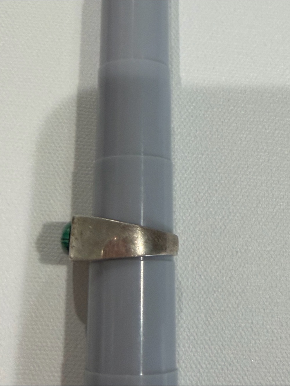 Malachite Gem Cab Ring size 9 Marked 925 - Picture 8 of 8